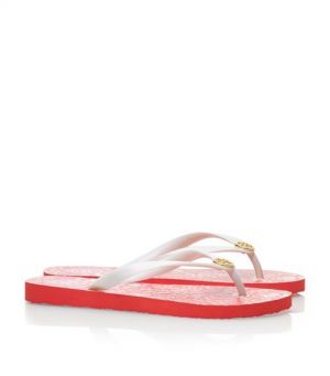 Tory Burch shoes - printed FLIP FLOP salmon pink and white.jpg